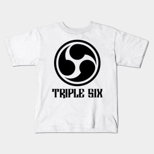 666 Triple Six + Font (black) Kids T-Shirt